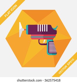 Water Gun flat icon with long shadow