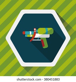 Water Gun flat icon with long shadow,eps10