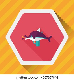 Water Gun flat icon with long shadow