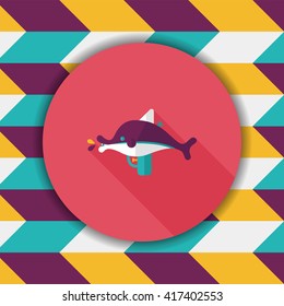 Water Gun flat icon with long shadow
