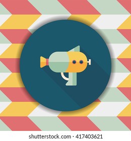 Water Gun flat icon with long shadow
