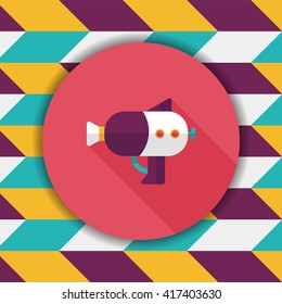 Water Gun flat icon with long shadow