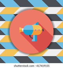 Water Gun flat icon with long shadow