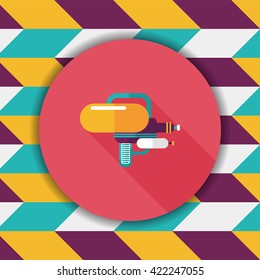Water Gun flat icon with long shadow