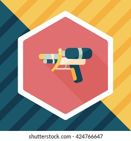 Water Gun flat icon with long shadow,eps10