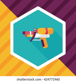 Water Gun flat icon with long shadow,eps10