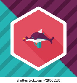 Water Gun flat icon with long shadow