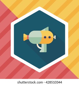 Water Gun flat icon with long shadow