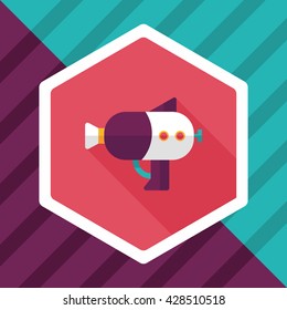 Water Gun flat icon with long shadow