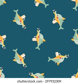 Water Gun flat icon seamless pattern background