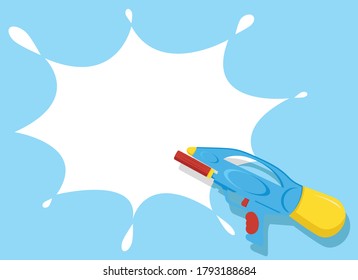 Ilustrador vectorial plano de cañón de agua en segundo plano