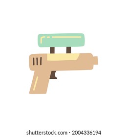 Icono de pistola de agua con estilo de línea negra plana, aislado en fondo blanco 