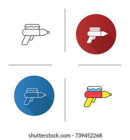 Water gun icon. Flat design, linear and color styles. Isolated vector illustrations