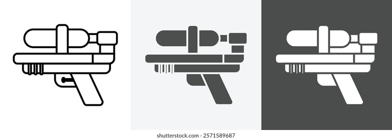 water gun icon set vector art