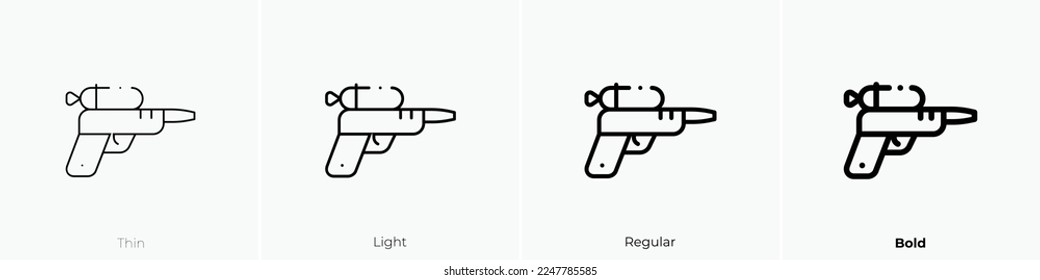 water gun icon. Thin, Light Regular And Bold style design isolated on white background