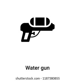 Water gun icon vector isolated on white background, logo concept of Water gun sign on transparent background, filled black symbol