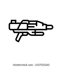 vector de icono de la línea de cañón de agua. signo de pistola de agua. símbolo de contorno aislado ilustración negra