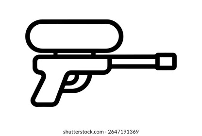 Wasserpistole, Linie Symbol, Vektor auf weißem Hintergrund 
Vektorgewehr-Symbol auf weißem Hintergrund