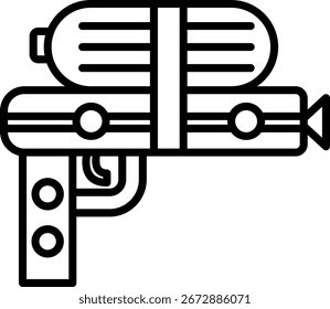 Pistola de agua Línea Vector Icon Design