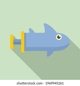 Water gun shark icon. Flat illustration of Water gun shark vector icon for web design