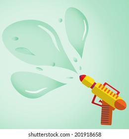 Water gun with splash. Vector EPS 10.