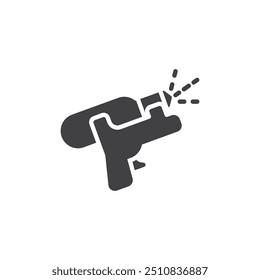 Ícone de vetor de arma de água. sinal plano preenchido para conceito móvel e web design. Ícone de glifo de pistola de saia. Símbolo, ilustração de logotipo. Gráficos vetoriais
