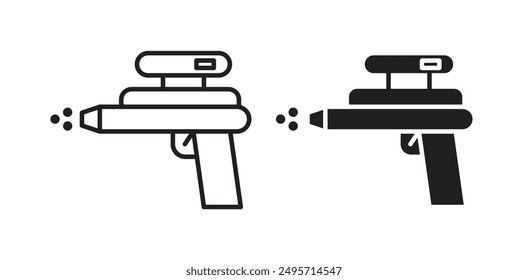 water gun vector icon set in black color.