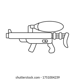 Icono vectorial de cañón de agua.Icono vector de línea aislado en pistola de agua de fondo blanco.