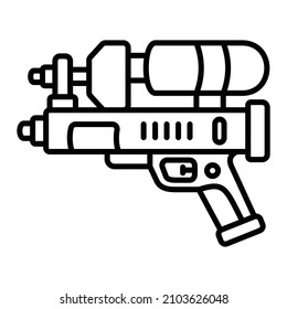 Icono De Contorno Del Vector De Armas De Agua Aislado En Fondo Blanco
