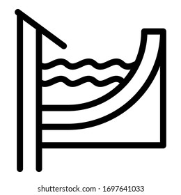 Water in gutter icon. Outline water in gutter vector icon for web design isolated on white background