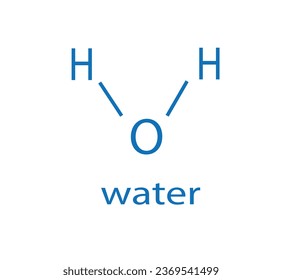 Water (H2O) molecule. Skeletal formula.