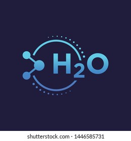Water H2O Molecule Symbol Vector  Logo Illustration Background