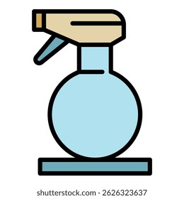 Water hair spray icon. Outline water hair spray vector icon color flat isolated