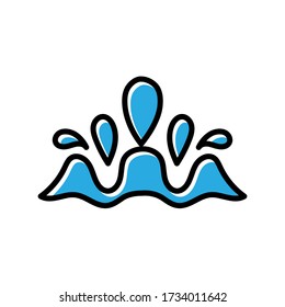 water hand drawn icon vector design