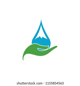 water & hand logo
