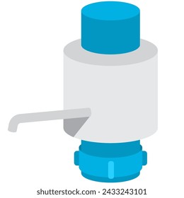 Water hand pump dispenser vector cartoon illustration isolated on a white background.