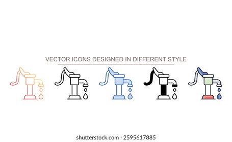 Water Hand Pump icon design with white background stock illustration