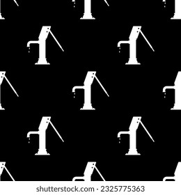 Wassermanufaktur-Symbol Nahtloses Muster, Handwasserpumpe Vektorgrafik-Illustration