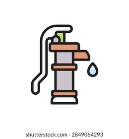 Water Hand Water Pump Icon Vector Illustration
