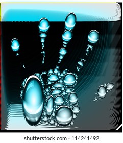 Water, hand. Vector template design. Abstraction vector background. eps10. Vector