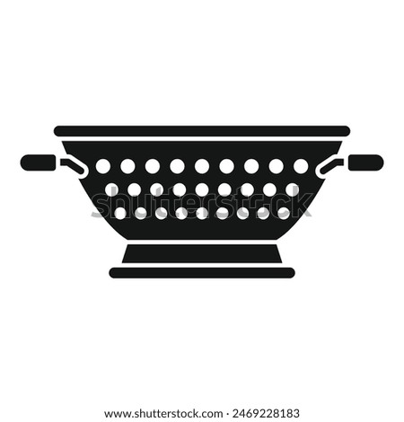 Water handle colander icon simple vector. Sieve metal. Dish tool scoop