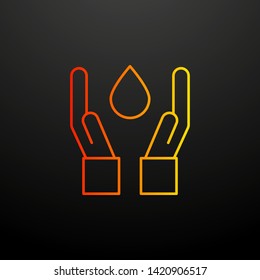 Water in Hands nolan icon. Elements of ecology set. Simple icon for websites, web design, mobile app, info graphics