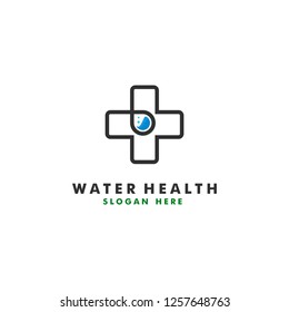 water health logo template, medical icon symbol vector illustration