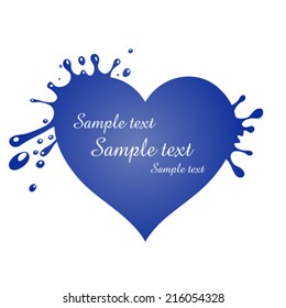 water heart  isolated on White background. Vector illustration 
