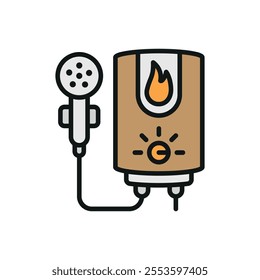 Water heater bathroom icon vector basic design simple and modern concept graphic