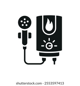 Water heater bathroom icon vector basic design simple and modern concept graphic