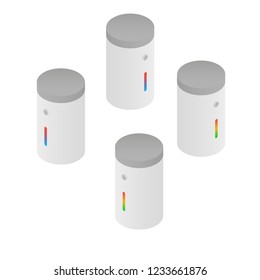 Water heater, boiler floor performance in isometric on an isolated background