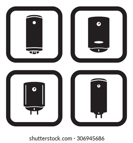 Water Heater Or Boiler Icon In Four Variations