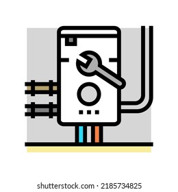 water heater boiler installing color icon vector. water heater boiler installing sign. isolated symbol illustration