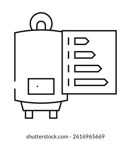 water heater efficient line icon vector. water heater efficient sign. isolated contour symbol black illustration